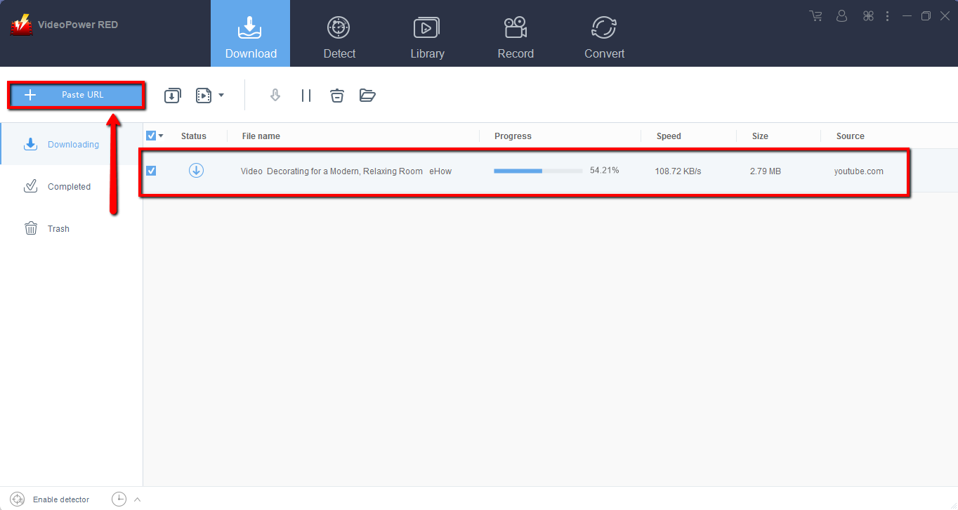 download video, eHow download, paste URL