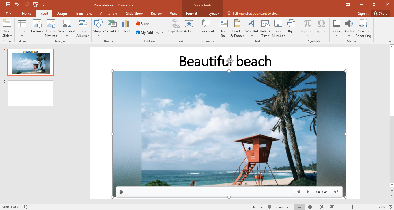 download video, How to put a YouTube Video into Powerpoint Offline, click the video 