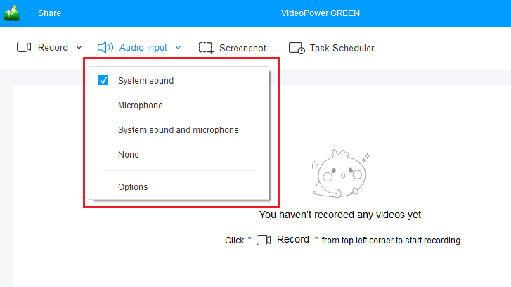 VideoPower GREEN Manual,Audio Input Source 